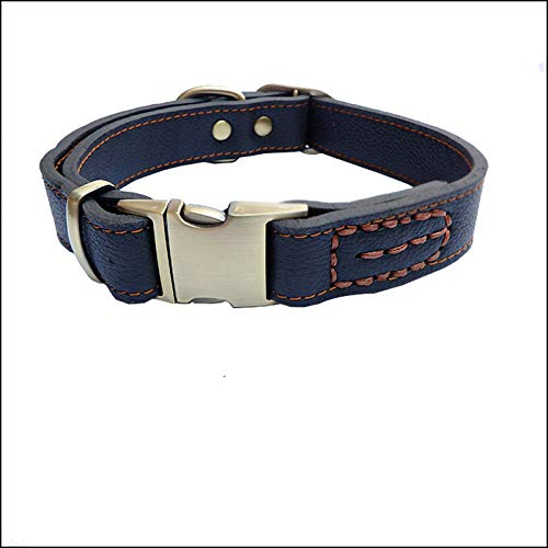 LYVQZPWLRHund mit Werkzeug, Basic Hundeleinen Leder Hundehalsband Mittlere und große Haustiere Schnapphalsband Verstellbarer Hund(Black,X-Large) von LYVQZPWLR