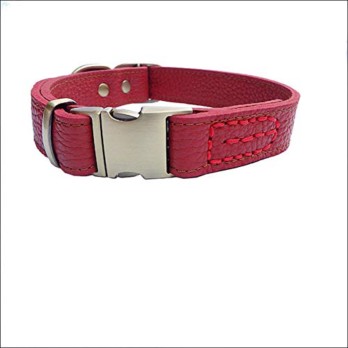 LYVQZPWLRHund mit Werkzeug, Basic Hundeleinen Leder Hundehalsband Mittlere und große Haustiere Schnapphalsband Verstellbarer Hund(Rosso,X-Large) von LYVQZPWLR