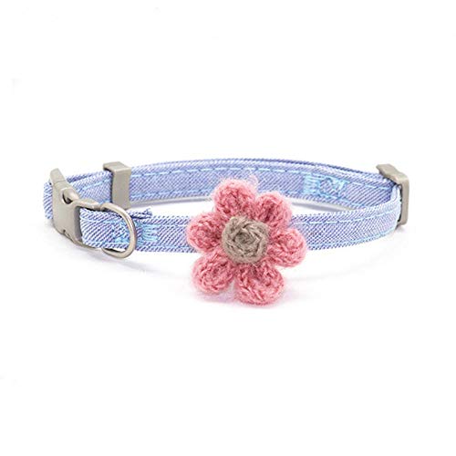 LYVQZPWLRHund mit Werkzeug, Basic Hundeleinen Nähte Farbe Hunde Haustier Zubehör Verstellbare Blumen Hundehalsband Kleine Mittelgroße Hunde Haustier(Blu,1.5) von LYVQZPWLR