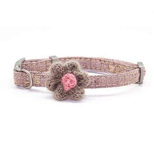 LYVQZPWLRHund mit Werkzeug, Basic Hundeleinen Nähte Farbe Hunde Haustier Zubehör Verstellbare Blumen Hundehalsband Kleine Mittelgroße Hunde Haustier(Coffee,1.5) von LYVQZPWLR