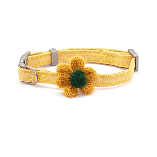 LYVQZPWLRHund mit Werkzeug, Basic Hundeleinen Nähte Farbe Hunde Haustier Zubehör Verstellbare Blumen Hundehalsband Kleine Mittelgroße Hunde Haustier(Giallo,1.5) von LYVQZPWLR