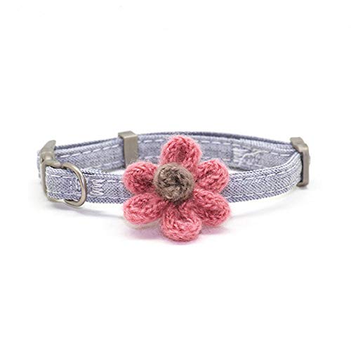 LYVQZPWLRHund mit Werkzeug, Basic Hundeleinen Nähte Farbe Hunde Haustier Zubehör Verstellbare Blumen Hundehalsband Kleine Mittelgroße Hunde Haustier(Gris,1.5) von LYVQZPWLR