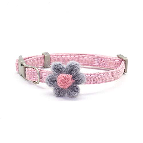 LYVQZPWLRHund mit Werkzeug, Basic Hundeleinen Nähte Farbe Hunde Haustier Zubehör Verstellbare Blumen Hundehalsband Kleine Mittelgroße Hunde Haustier(Roze,1.5) von LYVQZPWLR