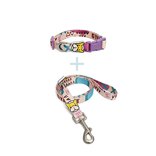LYVQZPWLRHund mit Werkzeug, Basic Hundeleinen Teddy Kleine Mittelgroße Hunde Haustierprodukte Hundehalsband mit Cartoon-Druck Verstellbare Hundeleine-6_L(8,Small) von LYVQZPWLR
