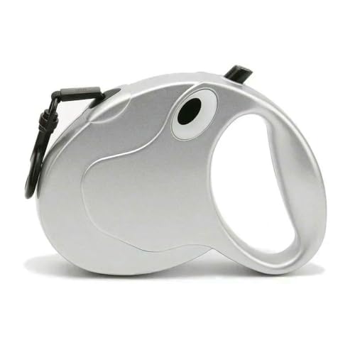 LYVQZPWLRHund mit Werkzeug, Einziehbare Hundeleine, 5 m, Hundeleine for Spazierengehen, for kleine und mittelgroße Hunde, langlebiges Hundetraining, Halsbandleinen(Silver,3M Flat Rope) von LYVQZPWLR