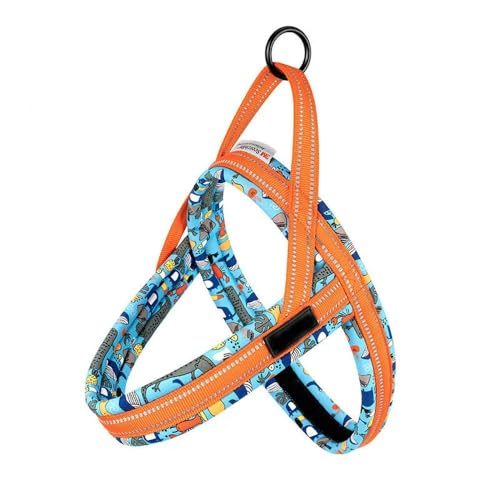 LYVQZPWLRHund mit Werkzeug, Gepolstertes Geschirr mit Blumendruck und Netzstoff for alle Rassen, schnell montierbares Hundewestengeschirr for den Außenbereich(Firecracker,Small) von LYVQZPWLR
