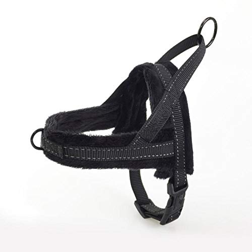 LYVQZPWLRHund mit Werkzeug, Grundlegende Hundeleinen, weich, mit Flanell gepolstert, Hundegeschirr, Weste, reflektierend, kein Ziehen, Haustiergurt(Black,Small) von LYVQZPWLR