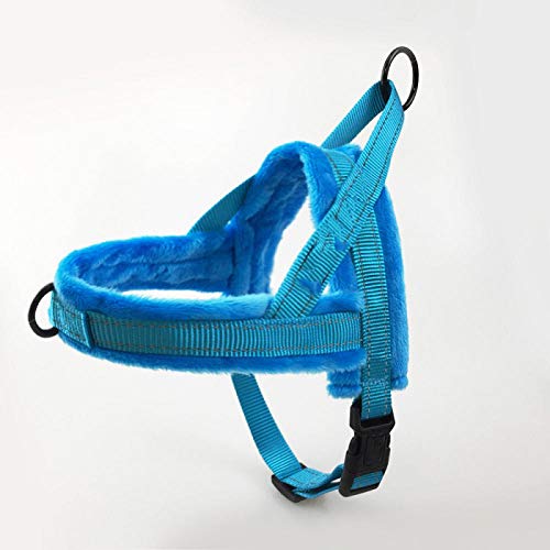 LYVQZPWLRHund mit Werkzeug, Grundlegende Hundeleinen, weich, mit Flanell gepolstert, Hundegeschirr, Weste, reflektierend, kein Ziehen, Haustiergurt(Blu,Large) von LYVQZPWLR