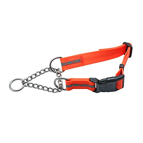 LYVQZPWLRHund mit Werkzeug, Grundlegende Hundeleinen Outdoor Wasserdichtes P-Ketten-Hundehalsband PVC-Material Haustierhalsbänder reflektierendes Trainingshalsband for Hunde(Oranje,Medium) von LYVQZPWLR