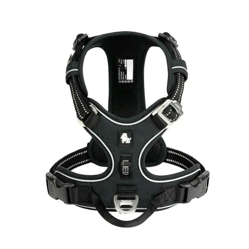 LYVQZPWLRHund mit Werkzeug, Haustiergeschirr, kein Ziehen, reflektierendes Hundegeschirr aus Nylon, verstellbar, Bequeme Kontrolle, Step-in(Black-a,XS) von LYVQZPWLR