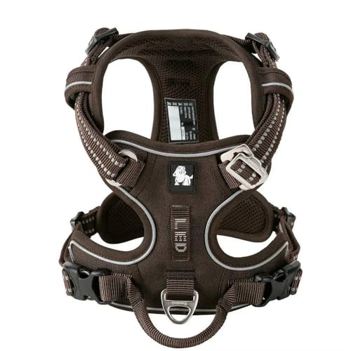 LYVQZPWLRHund mit Werkzeug, Haustiergeschirr, kein Ziehen, reflektierendes Hundegeschirr aus Nylon, verstellbar, Bequeme Kontrolle, Step-in(Bruin,Medium) von LYVQZPWLR