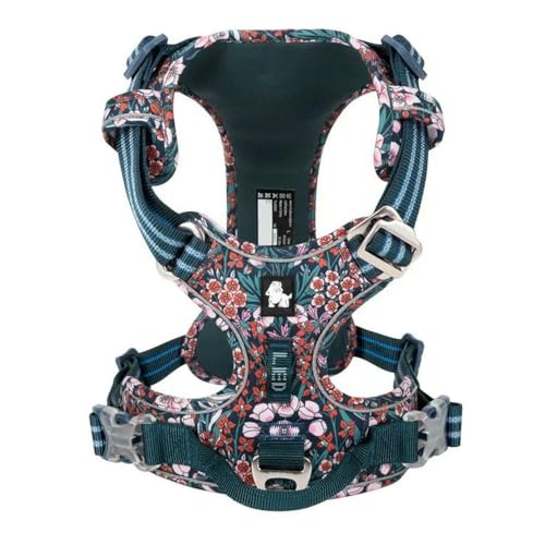LYVQZPWLRHund mit Werkzeug, Haustiergeschirr, kein Ziehen, reflektierendes Hundegeschirr aus Nylon, verstellbar, Bequeme Kontrolle, Step-in(Navy Blazer,XS) von LYVQZPWLR