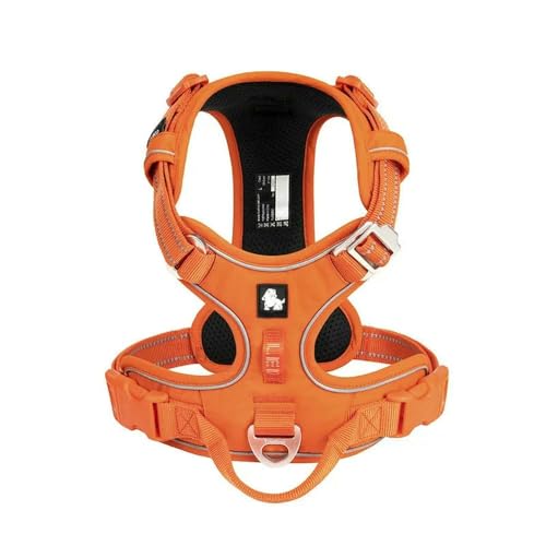 LYVQZPWLRHund mit Werkzeug, Haustiergeschirr, kein Ziehen, reflektierendes Hundegeschirr aus Nylon, verstellbar, Bequeme Kontrolle, Step-in(ORANGE-a,X-Large) von LYVQZPWLR