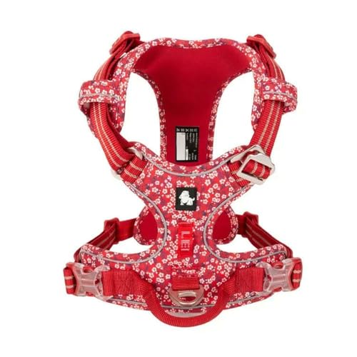 LYVQZPWLRHund mit Werkzeug, Haustiergeschirr, kein Ziehen, reflektierendes Hundegeschirr aus Nylon, verstellbar, Bequeme Kontrolle, Step-in(Poppy RED,X-Large) von LYVQZPWLR