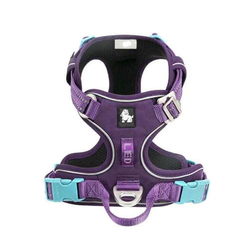 LYVQZPWLRHund mit Werkzeug, Haustiergeschirr, kein Ziehen, reflektierendes Hundegeschirr aus Nylon, verstellbar, Bequeme Kontrolle, Step-in(Purple-a,X-Large) von LYVQZPWLR