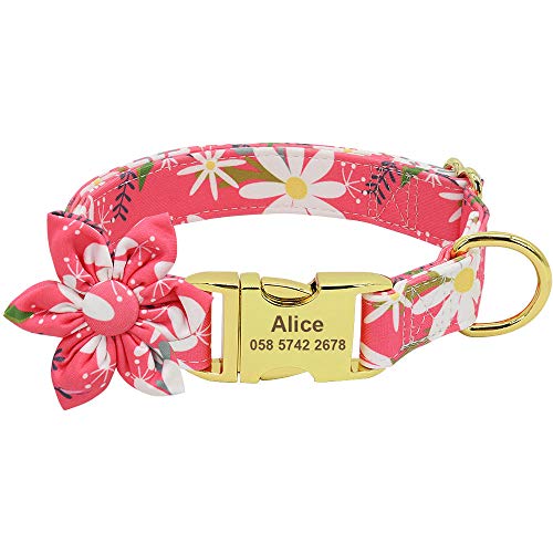 LYVQZPWLRHund mit Werkzeug, Haustierhalsband Hundehalsband mit Blumenmuster Hundehalsbänder aus Nylon mit Blumendruck Personalisierte Haustierhalsbänder(151 red,Large) von LYVQZPWLR