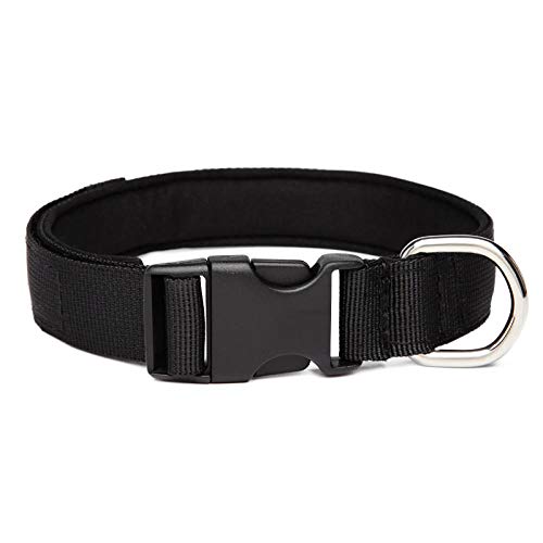 LYVQZPWLRHund mit Werkzeug, Haustierleinen, große Hundehalsbänder, Nylon, große Hundehalsbänder, bequemes Tauchtuch, gepolstertes Haustierhalsband, Metall-O-Ring(Black,X-Large) von LYVQZPWLR
