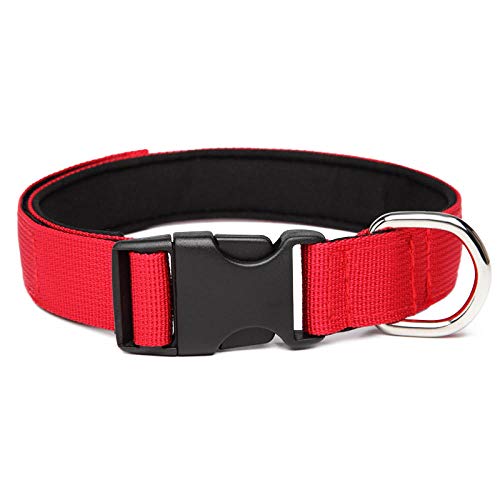 LYVQZPWLRHund mit Werkzeug, Haustierleinen, große Hundehalsbänder, Nylon, große Hundehalsbänder, bequemes Tauchtuch, gepolstertes Haustierhalsband, Metall-O-Ring(Rosso,X-Large) von LYVQZPWLR