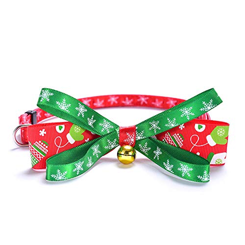 LYVQZPWLRHund mit Werkzeug, Haustierleinen Leinen Weihnachten Kleine Mittelgroße Hunde Haustierprodukte Bowknot Das Glocken-Hundehalsband Drucken Verstellbarer Hund(Green,X-Large) von LYVQZPWLR