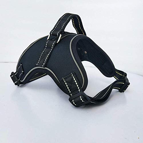 LYVQZPWLRHund mit Werkzeug, Hunde-Zugseilweste, Hundegeschirr, reflektierende Hundeleinen, Mesh-Haustier-Auslauf-Handschlaufe, Weste, verstellbare Geschirre(Black,Large) von LYVQZPWLR