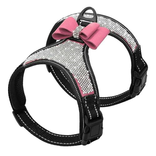 LYVQZPWLRHund mit Werkzeug, Hundegeschirr mit glitzernden Strasssteinen, reflektierendes kleines Geschirr mit süßer Schleife, Mesh-Nylon, Weste for Welpen und Katzen, verstellbar for Hunde und Mops(Ro LYVQZPWLRHund mit Werkzeug, Hundegeschirr mit glitzernden Strasssteinen, reflektierendes kleines Geschirr mit süßer Schleife, Mesh-Nylon, Weste for Welpen und Katzen, verstellbar for Hunde und Mops(Ro von LYVQZPWLR