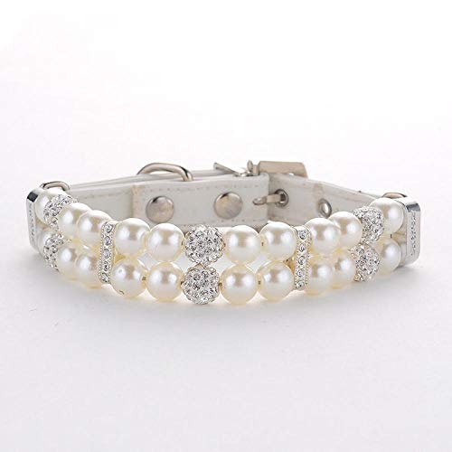 LYVQZPWLRHund mit Werkzeug, Hundetrainingsleine Hundeperlenhalsband Einstellbare manuelle Drahtseil-Haustierleinen Kleine Trainingshunde(Collar White,Large) von LYVQZPWLR