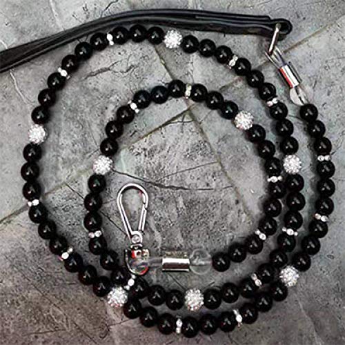 LYVQZPWLRHund mit Werkzeug, Hundetrainingsleine Hundeperlenhalsband Einstellbare manuelle Drahtseil-Haustierleinen Kleine Trainingshunde(Towing Rope Black,Medium) von LYVQZPWLR