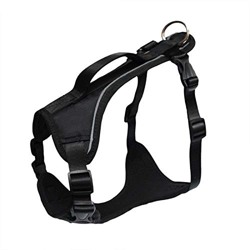 LYVQZPWLRHund mit Werkzeug, Laufleine, No-Pull-Trainings-Hundegeschirr, Nylon, großes Hundegeschirr, reflektierende Haustierweste, gepolsterte Brustgurtgeschirre(Black,Large) von LYVQZPWLR