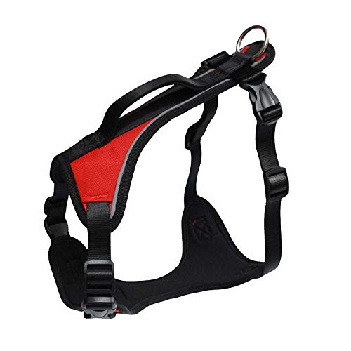 LYVQZPWLRHund mit Werkzeug, Laufleine, No-Pull-Trainings-Hundegeschirr, Nylon, großes Hundegeschirr, reflektierende Haustierweste, gepolsterte Brustgurtgeschirre(Rosso,Medium) von LYVQZPWLR