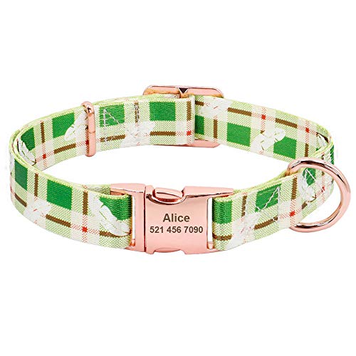 LYVQZPWLRHund mit Werkzeug, Laufleine Mode Hundehalsband Nylon Print Pro Halsbänder(132 Green,30 to 42 cm) von LYVQZPWLR