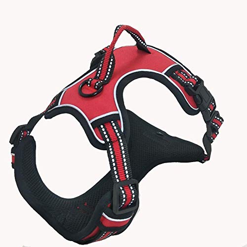 LYVQZPWLRHund mit Werkzeug, Zugseil for Hunde, kein Ziehen, reflektierendes Hundegeschirr, Weste for Haustiere mit stabilem Griff, verstellbarem Gurt(Rosso,X-Large) von LYVQZPWLR
