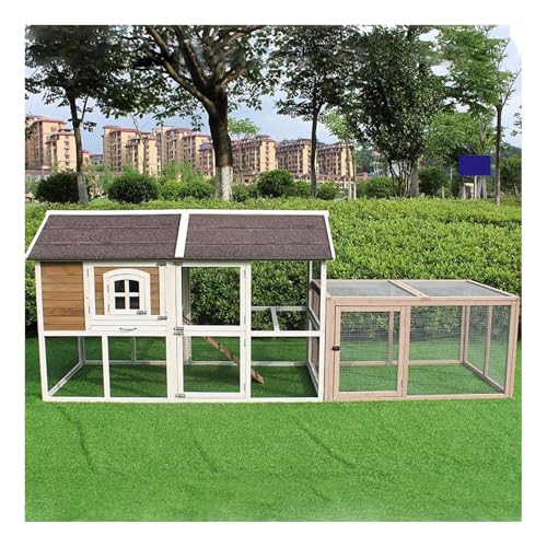 Großer Hühnerstall für 15–20 Hühner, Außenstall mit Auslauf und Nistkasten, Stabiler Geflügelkäfig für Garten und Bauernhof von LYXXJRYBHD