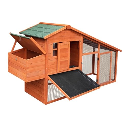 Hühnerstall für 8 Hühner, Wetterfester Stall mit Auslauf und Legenest, Ideal für Garten, Hinterhof oder Bauernhof Hühnerstall für 8 Hühner, Wetterfester Stall mit Auslauf und Legenest, Ideal für Garten, Hinterhof oder Bauernhof von LYXXJRYBHD