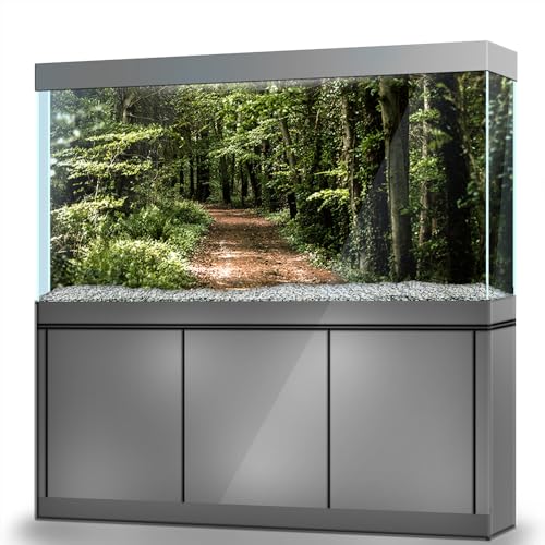 Aquarium Hintergrund Aufkleber Pfad Wald Blatt Selbstklebend Aquarium Reptilien Terrarium Dekor Poster (100 x 50 cm/(39,5 x 19,6 Zoll) von LYYAB