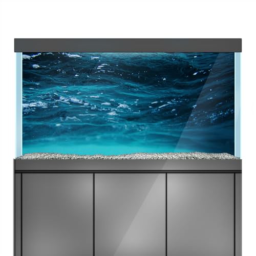 Aquarium Hintergrund Aufkleber - Unterwasserwelle Hellblau - Aquarium Reptilien Terrarium Dekor Poster (100 x 50 cm/(99,8 x 49,8 cm) von LYYAB