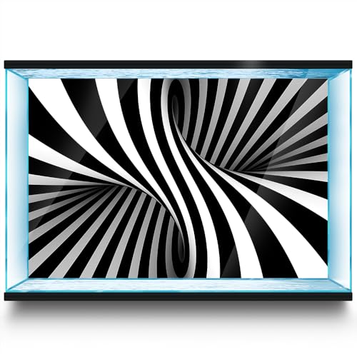 LYYAB Aquarium Hintergrund Aufkleber 3D Spirale Illusion Selbstklebend Fish Tank Reptil Terrarium Dekor Poster (75 x 50 cm/(74.9 x 49.8 cm)) von LYYAB