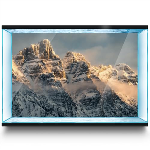 LYYAB Aquarium Hintergrund Aufkleber - Berg Schnee Rock - Aquarium Reptilien Terrarium Dekor Poster (90 x 60 cm) von LYYAB