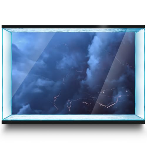 LYYAB Aquarium Hintergrund Aufkleber Blitz Himmel Dunkel Aquarium Reptilien Terrarium Dekor Poster (120 x 60 cm) von LYYAB