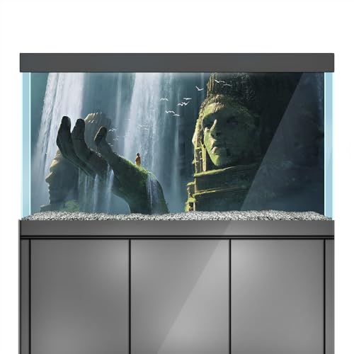 LYYAB Aquarium Hintergrund Aufkleber - Buddha Statue Indien - Fish Tank Reptile Terrarium Decor Poster (120 x 60 cm) von LYYAB