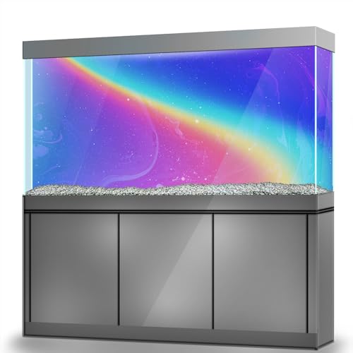 LYYAB Aquarium Hintergrund Aufkleber Bunte Regenbogen Aquarium Aufkleber Reptil Terrarium 120x60cm von LYYAB