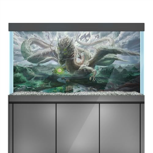 LYYAB Aquarium Hintergrund Aufkleber - China Dragon Magic - Fish Tank Reptile Terrarium Decor Poster (120 x 60 cm) von LYYAB