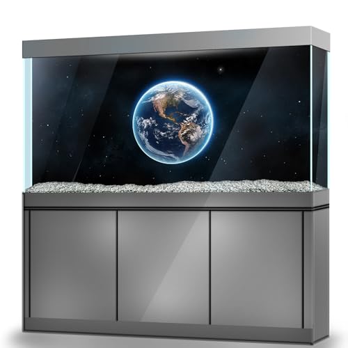 LYYAB Aquarium Hintergrund Aufkleber Erde Stern Planet Selbstklebend Aquarium Reptilien Terrarium Dekor Poster (90 x 60 cm) von LYYAB