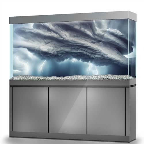 LYYAB Aquarium Hintergrund Aufkleber - Gewitter Lightning - Selbstklebendes Aquarium Reptilien Terrarium Dekor Poster (120 x 60 cm) von LYYAB