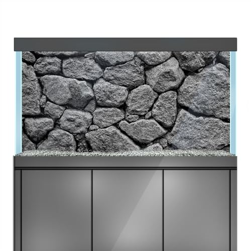 LYYAB Aquarium Hintergrund Aufkleber - Grauer Stein Felsen - Aquarium Reptilien Terrarium Dekor Poster (80 x 40 cm) von LYYAB