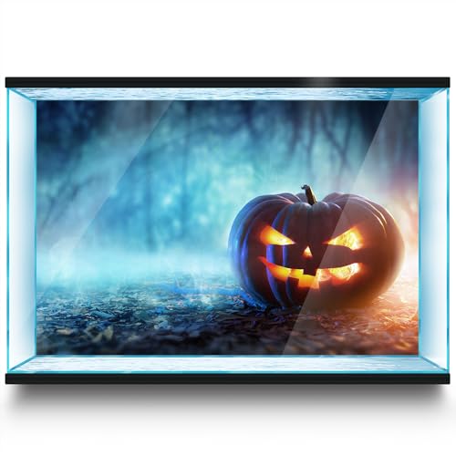 LYYAB Aquarium Hintergrund Aufkleber Halloween Kürbis Fisch Tank Reptilien Terrarium Dekor Poster (90 x 60 cm) von LYYAB