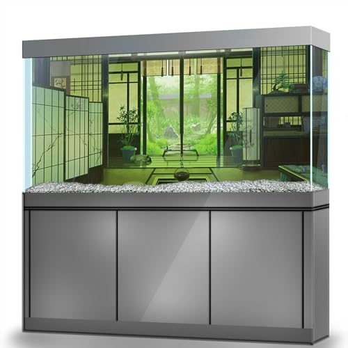 LYYAB Aquarium Hintergrund Aufkleber - Japanisches Zimmer TeaSet Boden - Aquarium Reptilien Terrarium Dekor Poster (120 x 60 cm) von LYYAB