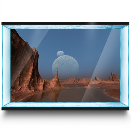 LYYAB Aquarium Hintergrund Aufkleber - Mars Wüste - Aquarium Reptilien Terrarium Dekor Poster (90 x 60 cm) von LYYAB