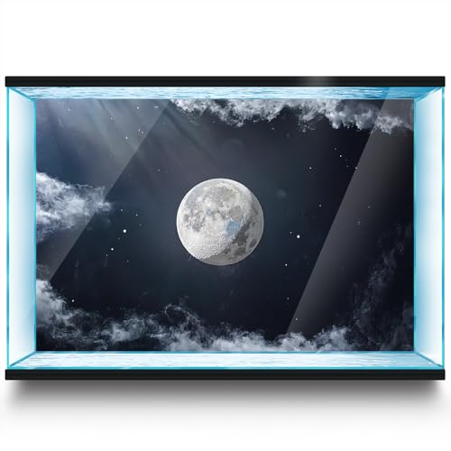 LYYAB Aquarium Hintergrund Aufkleber Mond Weltraum Stern Nacht Fisch Tank Reptilien Terrarium Dekor Poster (120 x 60 cm) von LYYAB