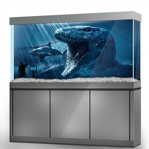 LYYAB Aquarium Hintergrund Aufkleber Monster Shar Aquarium Reptilien Terrarium Dekor Poster (90 x 60 cm) von LYYAB