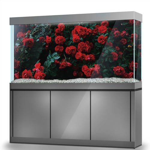 LYYAB Aquarium Hintergrund Aufkleber Rosenblütenblatt Garten Selbstklebend Aquarium Reptilien Terrarium Dekor Poster (45 x 30 cm) von LYYAB